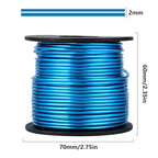 Aluminum Craft Wire, 95 Feet 2.0mm/ 14 Gauge Blue Bendable Soft Metal Aluminum Wire Roll Bulk for DIY Crafts Sculpting Jewelry Making - color: Blue, size: 14 Gauge