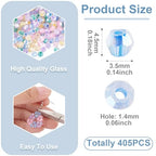 Beadthoven 405Pcs 4mm Bicone Glass Beads Mixed Pastel Crystal Glass Seed Beads Rainbow Plated Transparent Small Mini Pony Loose Spacers for Bracelets Jewelry Making Necklace DIY Crafts Supplies - color: Mixed Pastel