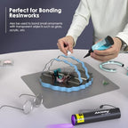Akisey UV Resin Kit with Light, 50g UV Resin with Rechargeable 395NM UV Flashlight, Fast Curing in Seconds, UV Glue Adhesive for Bonding Jewelry, Plastic, Glass & Acrylic Repair Kit with Mat, Gloves - size: 50g