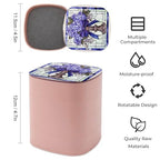 Stained Glass Bundle of Violets with A Bow Jewelry Boxes for Women, Earring Holder Organizer Rotating Jewelry Organizer for Necklaces Bracelets Ring