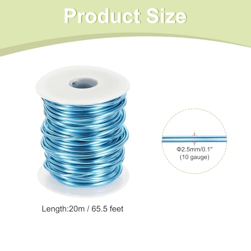 HARFINGTON 10 Gauge Aluminum Craft Wire 2.5mm 65.5ft Flexible Bendable Anodized Metal Jewelry Sculpting Wire for Jewelry Making Modelling Craft DIY, Steel Blue - color: Steel Blue, size: 65.5ft x 2.5mm