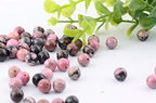 Natural Stone Beads 100pcs 8mm Black Stripe Rhodonite Round Real Stone Beading Loose Gemstone Hole 1mm DIY Charm Beads for Bracelet Necklace Earrings Jewelry Making (Black Stripe Rhodochrosite, 8mm) - color: Black Stripe Rhodochrosite, size: 8mm