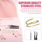 500 Pcs Double Open Jump Rings Kit, Zinc Alloy Mini Round Split Craft Jump Keychains Key Ring with Double Loops Connectors for Jewelry Making, Bracelets, Necklace, DIY (5, 6, 8, 10, 12mm) - color: Gold