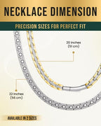 MagnetRX Titanium Magnetic Necklace – Ultra Strength Magnetic Necklaces for Women & Men – Effective Titanium Necklace with 55 Magnets (Silver & Gold, 20 Inches) - color: Silver & Gold, size: 20 Inch (Pack of 1)