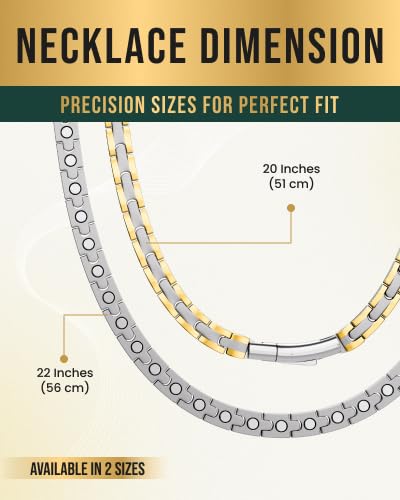 MagnetRX Titanium Magnetic Necklace – Ultra Strength Magnetic Necklaces for Women & Men – Effective Titanium Necklace with 55 Magnets (Silver & Gold, 20 Inches) - color: Silver & Gold, size: 20 Inch (Pack of 1)