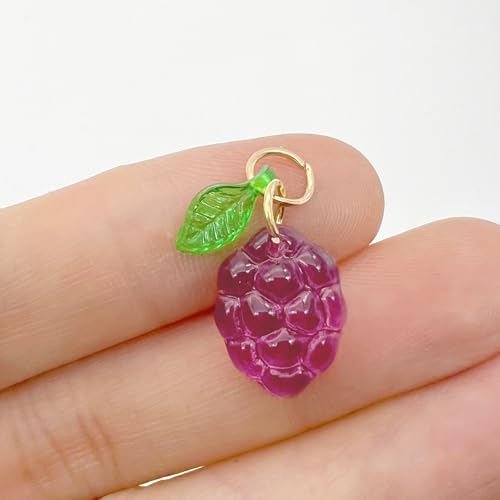 50pcs Glass Pendant Charms - Multicolor Theme Drops for Necklace Craft, Jewelry Making Supplies (Various Styles) - style: Grape