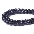 8MM Blue Sand Round Loose Beads Natural Gem Beads Crystal Energy Stone Beads for Jewelry Making DIY Bracelet Necklace - color: Blue Sand, size: 8mm