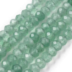 115pcs Faceted Natural Jade Stone Beads 4x2mm Dyed Stone Rondelle Disk Loose Spacer Beads for Jewelry Making Design Friendship Bracelet Necklace Keychain Lanyard Ornament, Medium Aquamarine - color: Medium Aquamarine