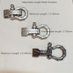 10 set Bow Metal Shackles Screw Pin Anchor Shackle Adjustable D Clasps Buckles for Paracord Bracelet Belt (Black)