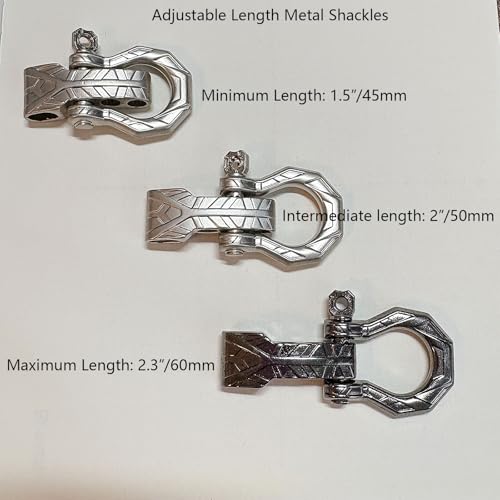 10 set Bow Metal Shackles Screw Pin Anchor Shackle Adjustable D Clasps Buckles for Paracord Bracelet Belt (Black)