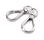 10 Pcs Heavy Duty Swivel Lobster Claw Clasps 3/8 Inch Push Gate Snap Hooks Trigger Clips for Handbag Purse Keychain - color: Silver