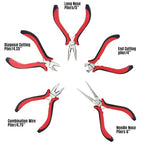 Mini Pliers Set 5 PCS Jewelry Plier Includes Long Nose,Wire Plier,pointed nose, Pliers with Grip Cutting Tools Set for DIY & Jewelry Making Supplies Repair