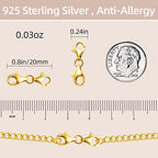 OHINGLT Double Lobster Claw Clasps 925 Sterling Silver Necklace Extender, Double End Design Necklace Clasps and Closures, Bracelet Connector Suitable for Jewelry Making - color: 2PCS 14K Gold Plated 925 Sterling Silver