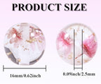 15Pcs Resin Beads Round 16mm Dried Flowers Pink Fit for DIY Jewelry Bracelet Necklace Keychain Beadable Pens Mobile Phone Chain Making Cute (Flower-Pink) - color: Flower-Pink