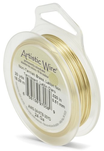 Artistic Wire, 24 Gauge Tarnish Resistant Brass Craft Wire, 20 yd - size: 24 Gauge / 20 Yd, style: Retail spool