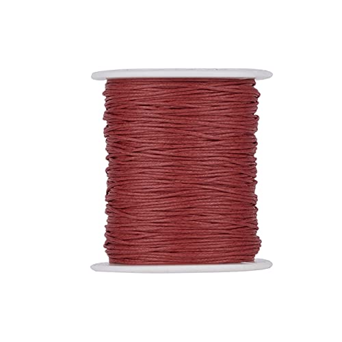 100 Yards Red Waxed Cotton Cord Threads Braided Beading Cord Strings Bracelet Necklace Wire 1mm with Spool for DIY Sewing Jewelry Crafts Making Macrame Supplies - color: Red, size: 1mm