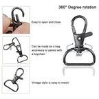 Swivel Snap Hook 35 PCS Black Lanyard Clips Metal Lobster Claw Clasps Keychain Hook with 3/4 INCH D Ring for Macrame Keychain Swivel Clips for Making Key Fobs - color: Black