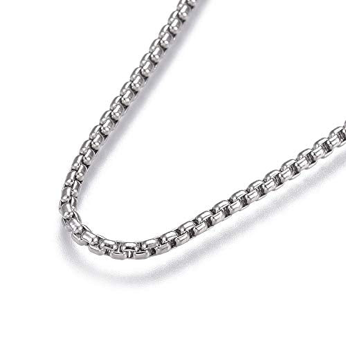 UNICRAFTALE 10pcs Silver Adjustable 304 Stainless Steel Slider Necklaces with Box Chains Necklaces and Slider Stopper Beads Necklaces for Necklace Jewelry Accessories DIY Making 29.4" (74.6cm)