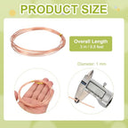 PATIKIL 99.9% Pure Copper Wire for Jewelry Making, 18 Gauge (1mm) Copper Craft Wire 9.8 Feet Beading Jewelry Making Supplies for Crafting Wreath Electroculture Gardening - size: 18 Gauge x 9.8 Feet