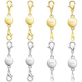 Magnetic Necklace Clasps, 925 Silver Jewelry Closures, Chain Extender Connectors, 8 Pack (8pcs Golden Silvery A) - color: 8pcs golden silvery A