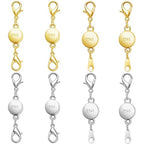 Magnetic Necklace Clasps, 925 Silver Jewelry Closures, Chain Extender Connectors, 8 Pack (8pcs Golden Silvery A) - color: 8pcs golden silvery A
