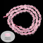 70pcs Natural Pink Quartz Stone Beads，4x6mm Egg Shape Loose Gemstone Beads for Jewelry Making Design Earring Necklace - color: pink quartz