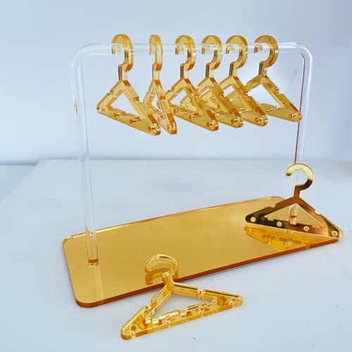 Earring Hanger Rack with 8 Mini Coat Hangers, Acrylic Earring Holder Display Stand, Ear Studs Hanging Earrings Organizer For Women Girls, Yellow - color: Yellow