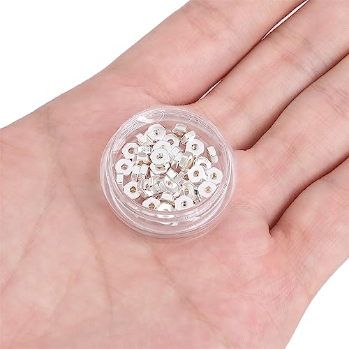 BEADIA Silver Plated Hexagon Spacer Beads 4x1.5mm 50pcs for Jewelry Making Findings Non Tarnish - color: Silver, size: 4x1.5mm Hexagon
