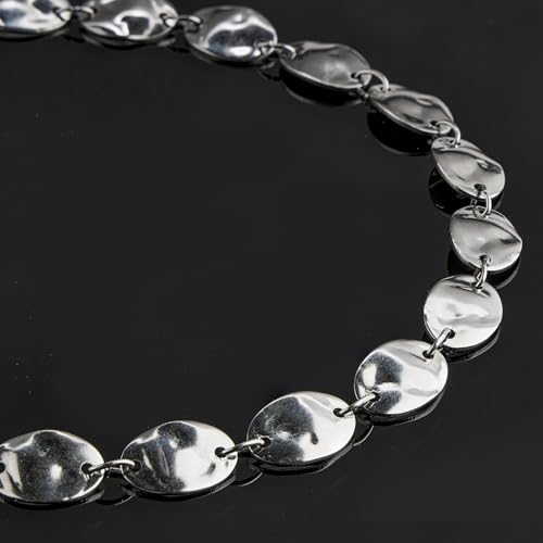UMAOKANG 2 Meters Stainless Steel Oval Chains Bulk on Spool Small Oval Link Chain Handmade Craft Chain Roll - color: Silver Small Oval