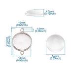 FASHEWELRY 10 Sets Brass Bezel Pendant Trays 14mm Dome Clear Glass Cabochon Blank Base Connector Cover for DIY Jewelry Making - color: 14mm-10 Sets