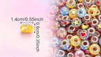 PIPITREE 40PCS Acrylic Beads 9 * 14mm Focal Beads for Pens Acrylic Flat Bulk Sequin Bead AB Mixed Color 6mm Large Hole Bead for Keychains Beadable Pens DIY Crafts Jewelry Making & Gift Giving - color: Sequin