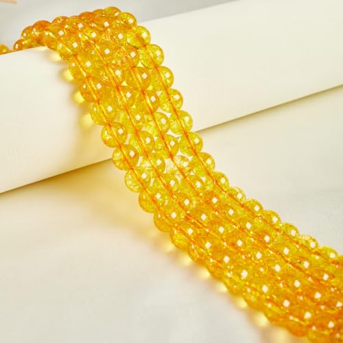 150pcs 8mm Citrine Beads Natural Gemstone Beads Round Loose Beads for Jewelry Making - color: Citrine, size: 8mm