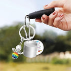 Mini Travel Ring Holder Keychain, Portable Jewelry Holder Keychain with Protective Sponge, Small Necklace Earrings Case for Gym Sports Bag Purse - color: 1-Tier Silver