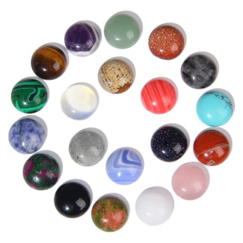 20pcs 4mm Natural Stone No Hole Assorted Colors Semicircle Smooth Cabochons Beads Healing Chakra Crystal Stone Bead for Jewelry Making Rings Earrings Necklace Bracelet DIY Crafts - color: Assorted Colors, size: 4mm