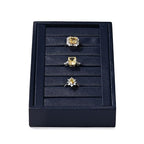 Oirlv Premium PU Leather Ring Tray Display Stand Jewelry Organizer Ring Holder for Trade Show(Blue) - color: Leather Blue