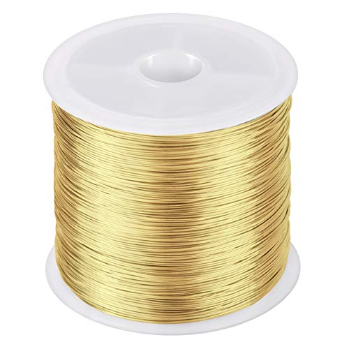 MIKIMIQI Jewelry Wire - 328Ft, 26 Gauge, Tarnish Resistant, Copper, 0.4mm X 100m (Gold) - color: Gold