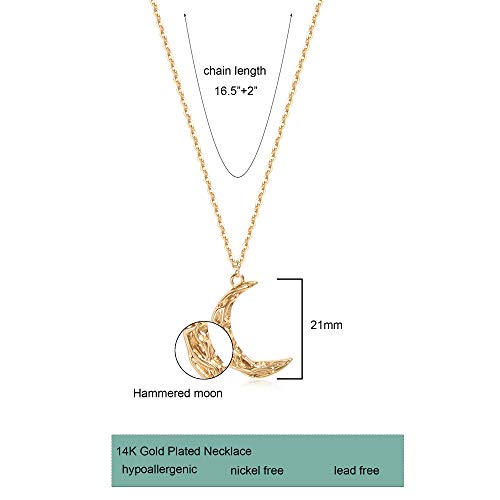 Valloey Rover Gold Necklace for Women 14K Gold Plated Circle Cubic Zirconia Pendant Necklace Dainty Twist Rope Chain Necklace Simple Jewelry Gift for Women - style: CZ-Moon