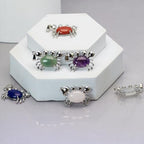 6 Pieces Crab Pendants Crystal Natural Stone Alloy Crab Charm for Jewelry Making Necklace - color: 6pcs Crab Pendants