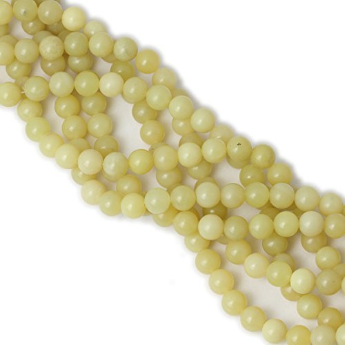 35PCS 10mm Natural Yellow Lemon Jade Gemstone Round Loose Beads for Jewelry Making DIY Findings 1 Strand 15" - color: Lemon jade, size: 10mm