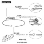 DanLingJewelry 10pcs Adjustable Slider Bracelet Slider Extender Chains with Rhinestones Charms Ends for Jewelry Making DIY 8 Inches(220mm) P - color: StyleⅢ-10 pcs-Platinum