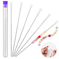 UOOU 6 Pcs Beading Needles, Collapsible Big Eye Bead Needles, Beading Supplies 2 Sizes Twisted Beading Needles for Seed Beads Jewelry Making - style: 0.6 x 130 mm