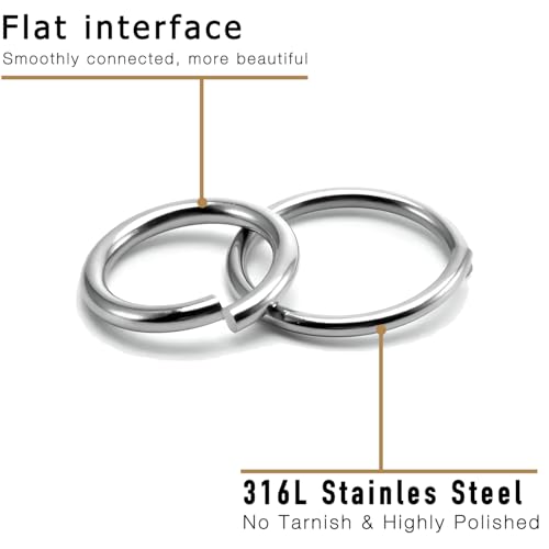 300PCs Stainless Steel Jump Rings for Jewelry Making, 4mm 5mm 6mm 7mm, Earring Bracelet Necklace Finding & Supplies (Stainless Steel) - color: White Gold