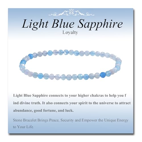 MASSIVE BEADS Natural Genuine Gemstone Beads Healing Crystal Chakra Reiki Jewelry Faceted Round Beads Bracelets 3mm - color: Light Blue Sapphire