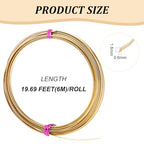 BENECREAT 19.6 Feet 22 Gauge Half Round Copper Wire 1.6mm Wide Brass Craft Wire, Jewelry Beading Wire for Earring Necklace Jewelry Making, Wire Wrapping,DIY Arts - color: Brass, size: 22 Gauge