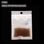 Iridescent Glass Tiny Bubble Beads, 0.4-3mm 20g No Hole Micro Mini Round Coffee Brown Water Droplets Beads - Applications: for Resin, Nail Art, Dollhouse Bath Tub, 2-Pieces - color: Coffee Brown, size: φ0.4-3mm