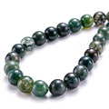 BEADIA Natural Moss Agate Stone Round Loose Semi Gemstone Beads for Jewelry Making 8MM 44PCS - color: Moss Agate, size: 8mm