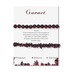 Healing Crystal Bracelets for Women 2 PCS 6mm Natural Stone Bracelet Stretch Crystal Beaded Bracelets Handmade Gemstone Bracelet Jewelry Gifts Christmas Gifts for Women Girls - style: garnet