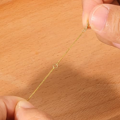18K Solid Gold Extender for Necklace Bracelet Real Durable Adjustable Chain Gold Extension for Women 2 Inches - color: A