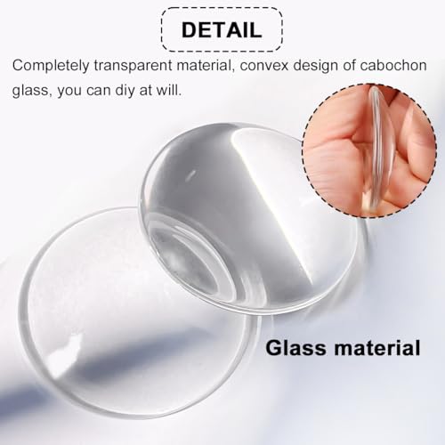 Clear Glass Cabochon 2Inch Round Dome Cabochons 25PCS Transparent Glass Cabochons with Flat Backs Glass Dome for DIY Crafts Photo Pendant Jewelry Making(50MM,25PCS) - size: 50MM,25PCS