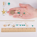SUNNYCLUE 1 Box 8 Pair Starfish Cowrie Shell Dangle Earring Making Kit Jewelry Making Supplies Beading Starter Kits for Beginner Adults, Fish Hook, Ocean Beach Theme, Instruction - color: Silver Ocean Earrings